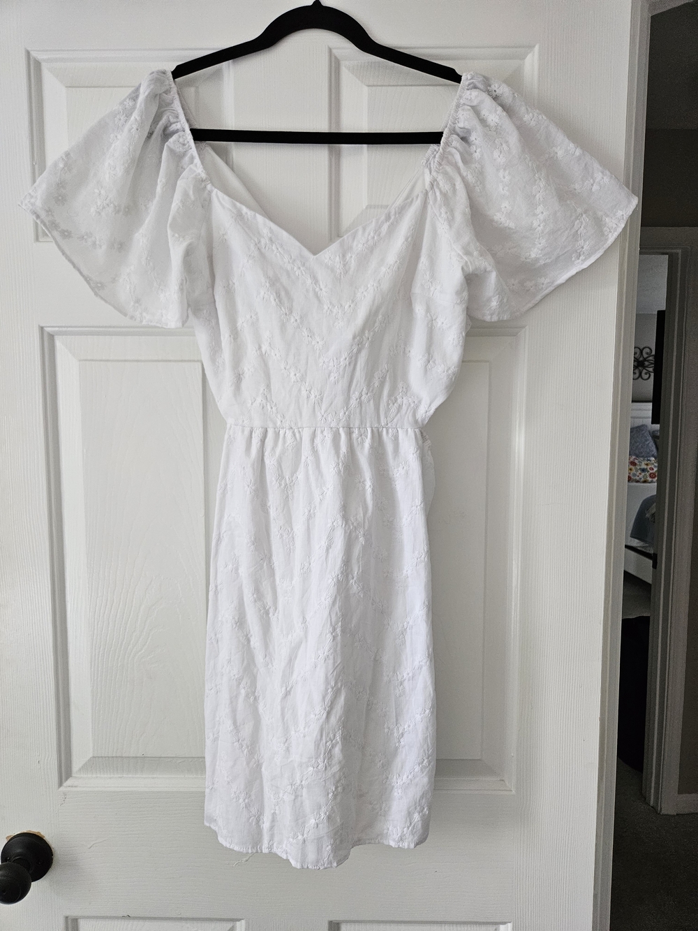 Francesca's  White Off-Shoulder Eyelet Dress